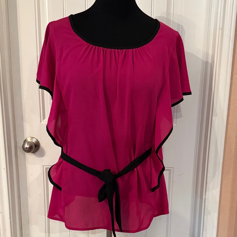 AGB Woman's Plus Size 2X Blouse Top Tunic Fuchsia New with Tags ❤️❤️